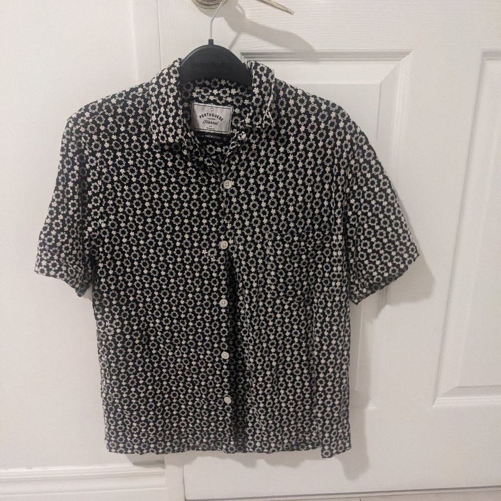 Portuguese Flannel Folclore Embroidered Camp Collar Shirt